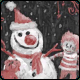 Lucas and Boney's big snowman Thumbnail